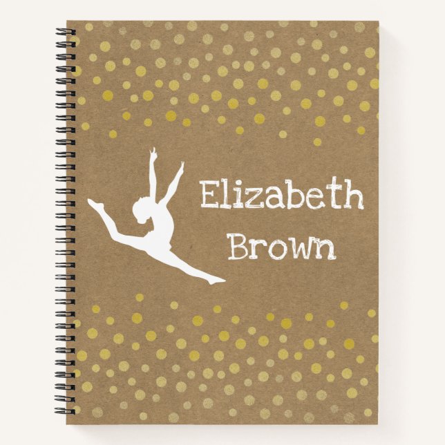 Cuaderno Papel Kraft de bailarina de personalizable (Anverso)