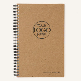Cuaderno Papel Kraft Marrón Moderno Logo de Moda
