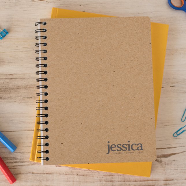 Cuaderno Papel Kraft Marrón Tipografía Moderna Redondeada (Subido por el creador)