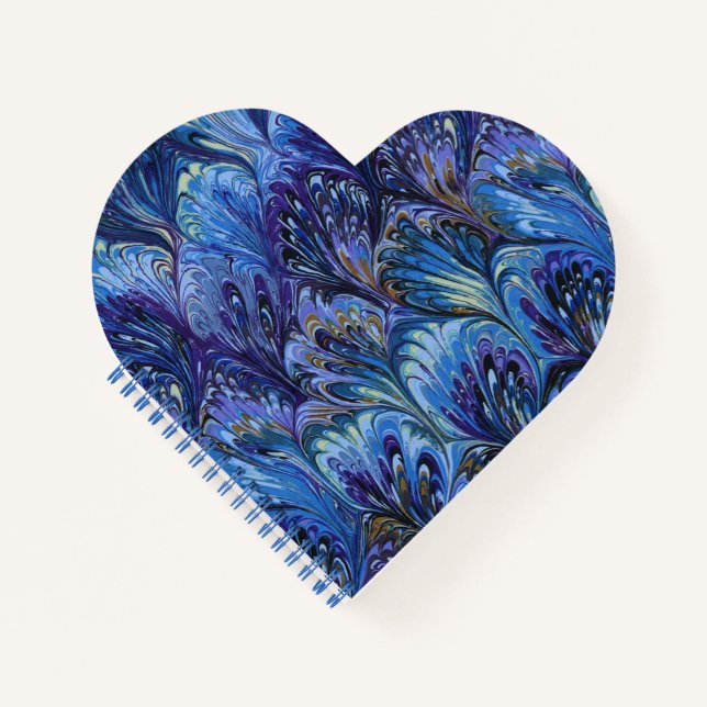 CUADERNO PAPEL MARBLADO, PATRÓN ABSTRACTO DE PIEL AZUL, PIC (Anverso)