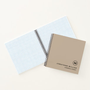 Cuaderno Papel moderno de grafo beige mínimo