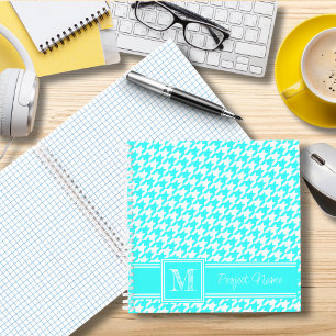 Cuaderno Papel monogramado para el gráfico de gala azul tur
