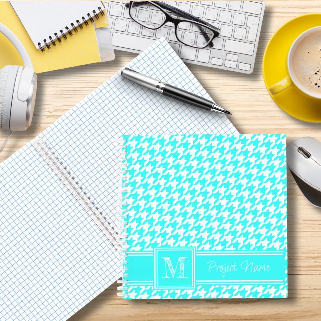 Cuaderno Papel monogramado para el gráfico de gala azul tur (Subido por el creador)