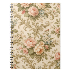 Cuaderno Papel pintado con estampado floral vintage