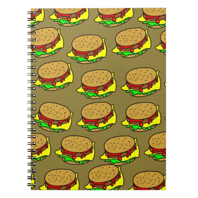Cuaderno Papel pintado de la hamburguesa (Frente)