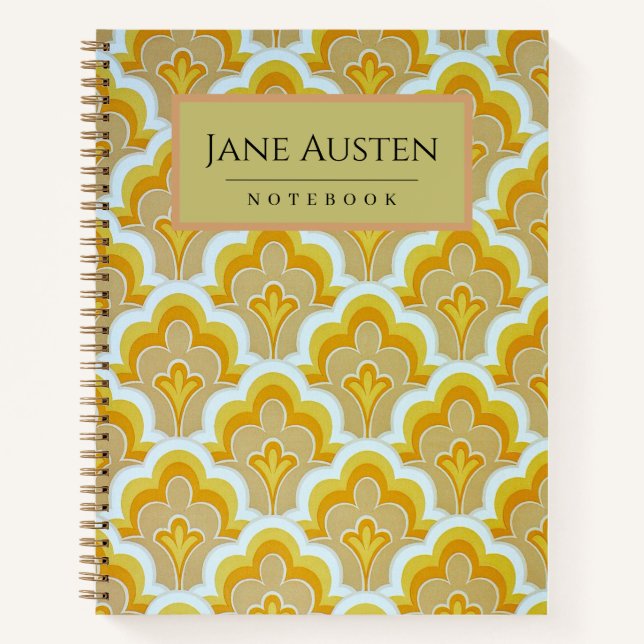 Cuaderno Papel pintado de los años 60 Personalizado (Anverso)