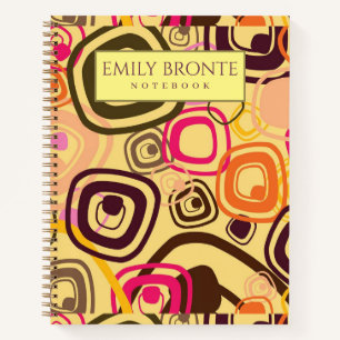 Cuaderno Papel pintado de los años 70 Personalizado