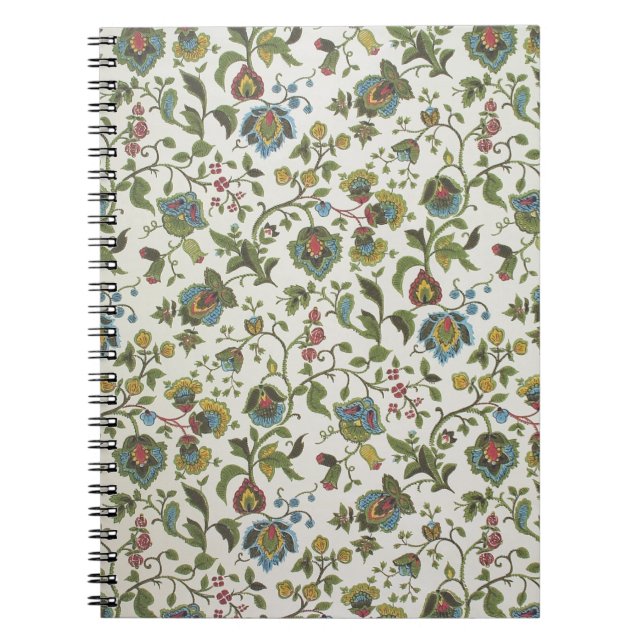 Cuaderno papel pintado del diseño Indio-inspirado, floral, (Frente)