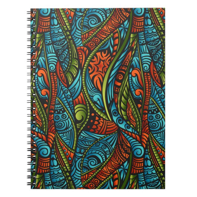 Cuaderno Papel pintado étnico abstracto (Frente)