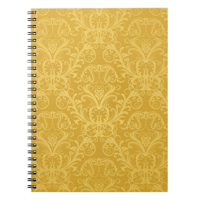 Cuaderno Papel pintado floral de oro de lujo (Frente)