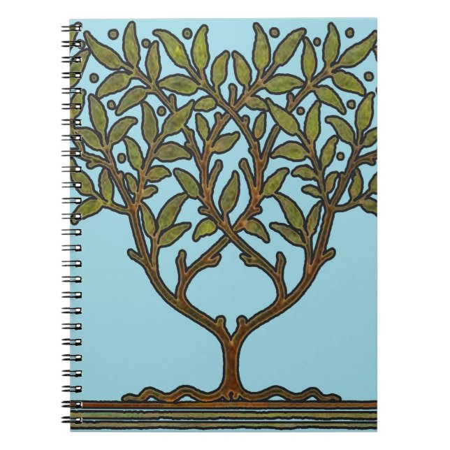Cuaderno Papel pintado floral de William Morris Tree Frieze (Frente)