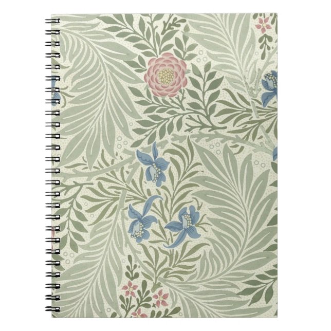 Cuaderno Papel pintado floral Larkspur de William Morris (Frente)