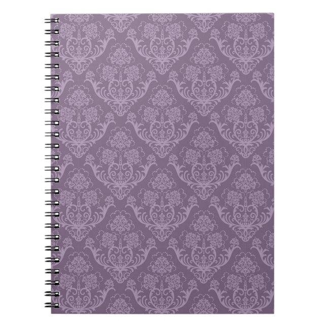 Cuaderno Papel pintado floral púrpura (Frente)