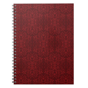 Cuaderno Papel pintado floral rojo detallado
