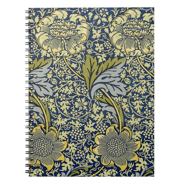 Cuaderno Papel pintado floral William Morris Kennet Azul Do (Frente)