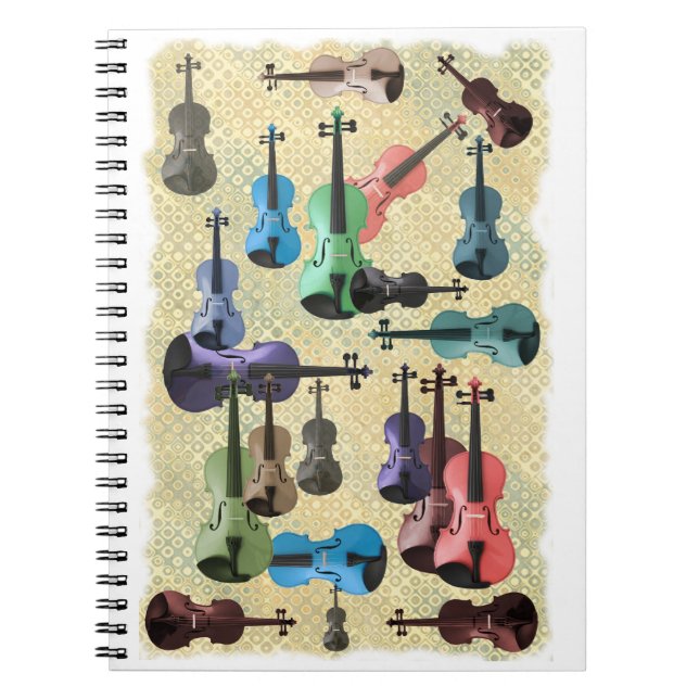 Cuaderno Papel pintado multicolor del violín (Frente)