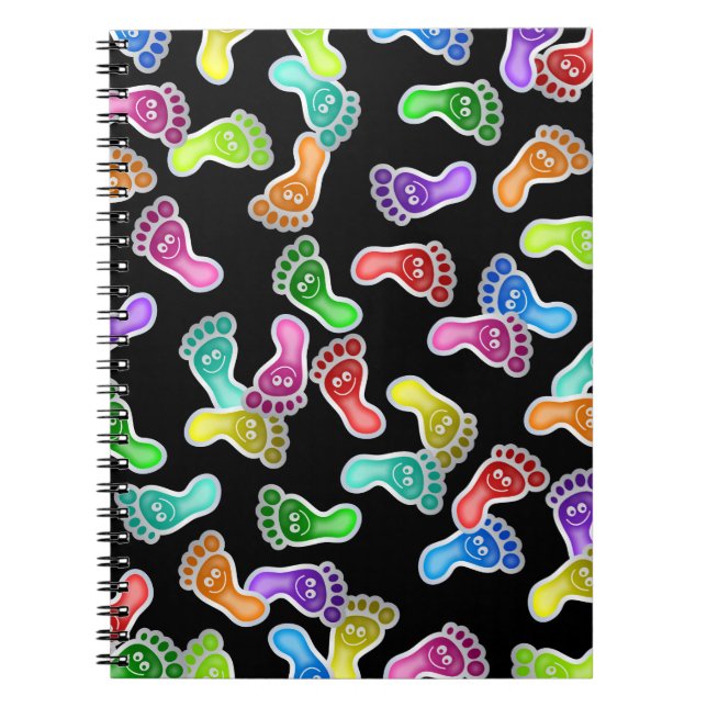Cuaderno Papel pintado sonriente feliz lindo de los pies (Frente)
