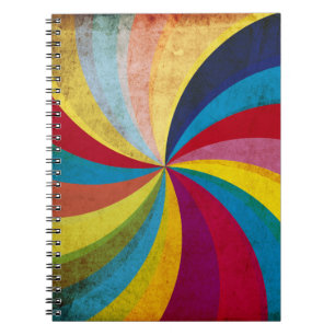Cuaderno Papel retro grueso, fondo giratorio colorido.