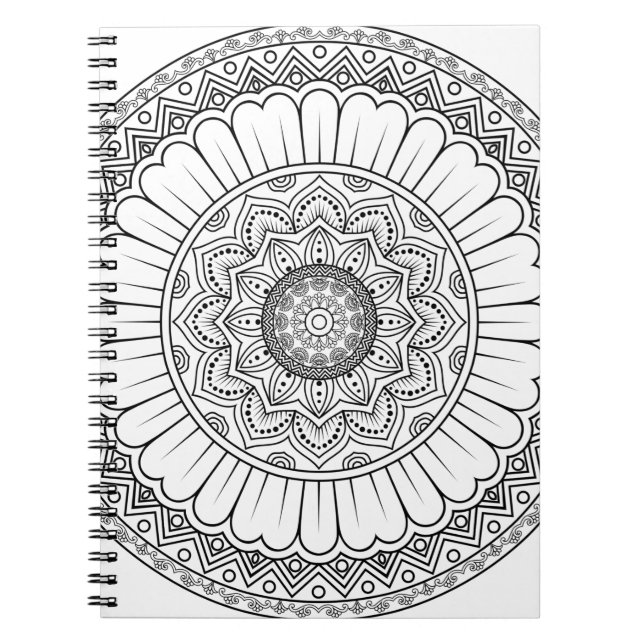 Cuaderno Papel tapiz de rosette mandala (Frente)