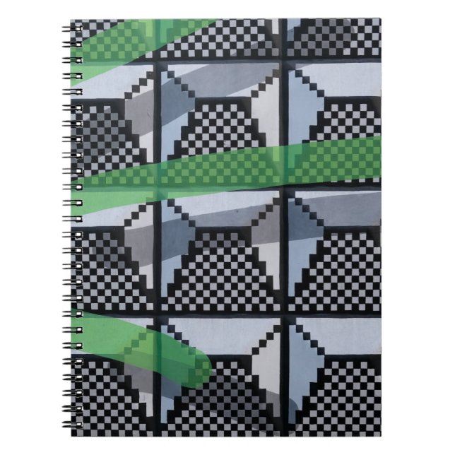 Cuaderno Papel tapiz negro, verde y negro (Frente)