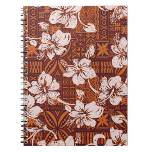 Cuaderno Papel tapizado de flores de hibisco hawaiano de or