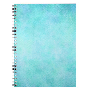 Cuaderno Papel verde azulado azul claro de la acuarela de
