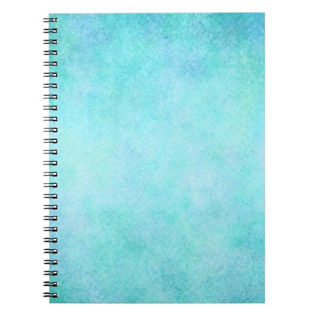 Cuaderno Papel verde azulado azul claro de la acuarela de (Frente)