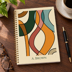Cuaderno Papelería abstracta personalizada de mediados de s
