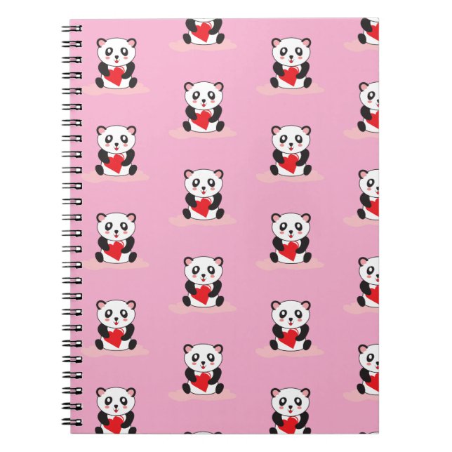 Cuaderno papelería kawaii linda de panda para vuelta al col (Frente)
