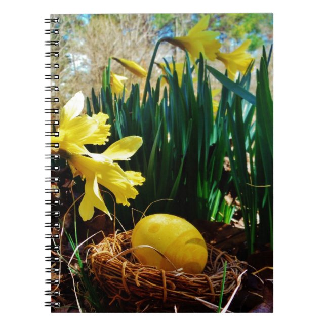 Cuaderno Papeles amarillos y huevo de Pascua Amarillo (Frente)