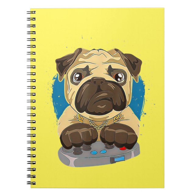 Cuaderno Papi Tonto Perro Jugando Videojuegos (Frente)