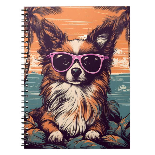 Cuaderno Papillón con gafas de sol en la playa (Frente)