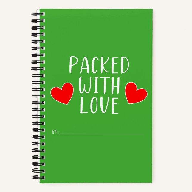 Cuaderno Paquete con bloc de notas en espiral de amor (Anverso)
