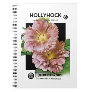 Cuaderno Paquete de semillas de cosecha de vintage Hollyhoc