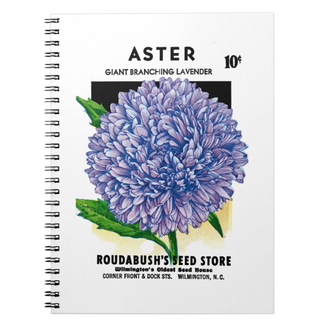 Cuaderno Paquete de Semillas Vintage Aster (Frente)