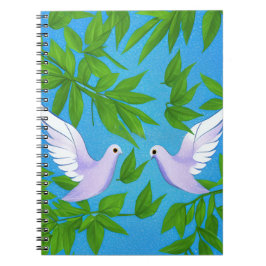 Cuaderno Par de palomas blancas