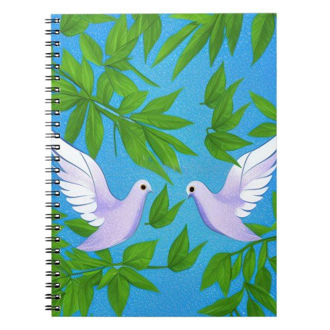 Cuaderno Par de palomas blancas (Frente)