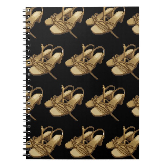 Cuaderno Par de tacones dorados pixelados (Frente)