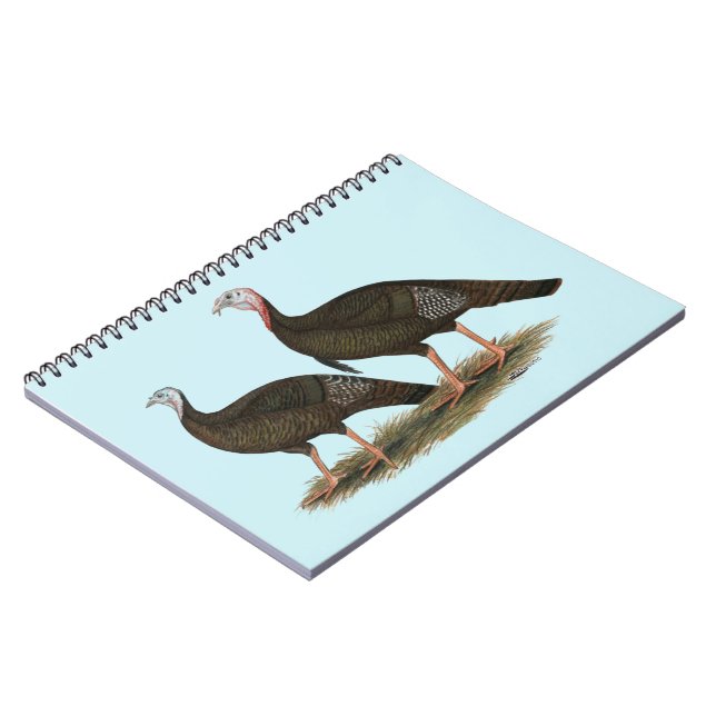 Cuaderno Par salvaje del este de los pavos (Lado Izquierdo)