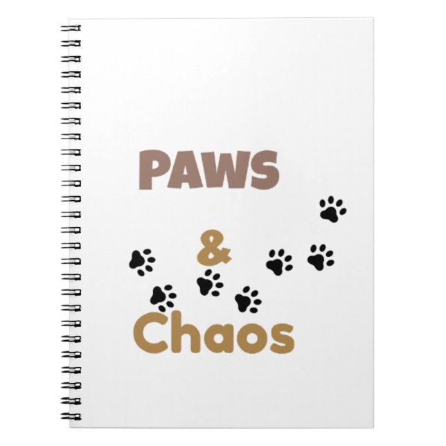 Cuaderno para amantes de animales lindos Paws & Ch (Frente)