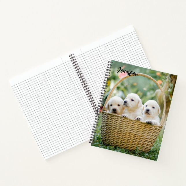 Cuaderno para amantes de perros cachorros Lab (Interior)