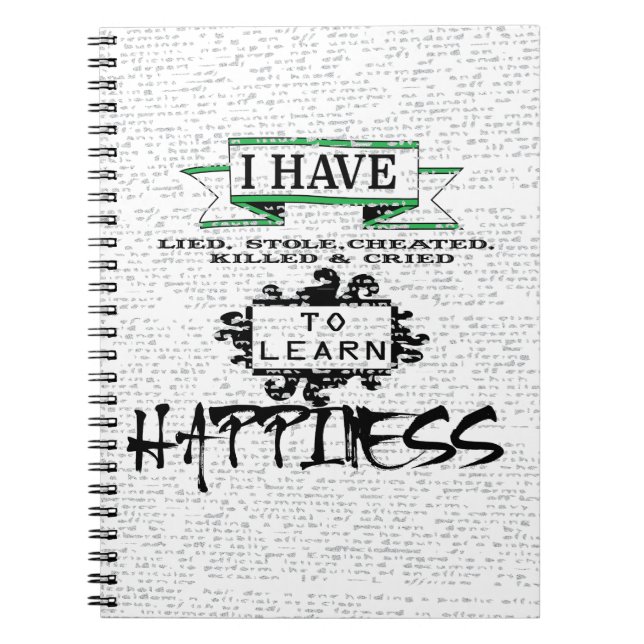 Cuaderno Para aprender la felicidad, lecciones de la cita d (Frente)