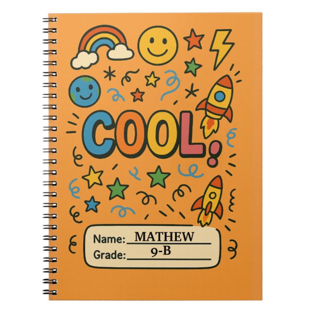 Cuaderno para chicos geniales – Nombre y grado per (Frente)
