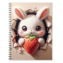 Cuaderno para conejitos de fresa