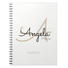 Cuaderno Para el chef recetas un blanco monocromático moder