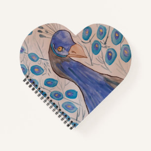 Cuaderno para el corazón azul de pavo real
