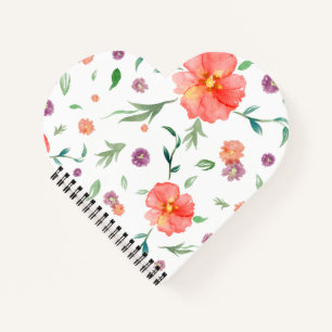 Cuaderno para el corazón con flores acuáticas