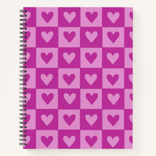 Cuaderno para el corazón rosado del tablero de aje