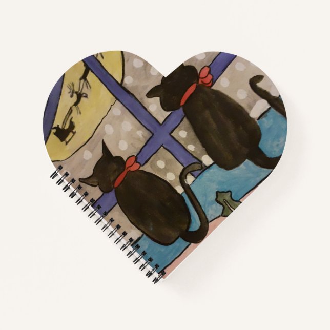 Cuaderno para Navidades de gato negro (Anverso)