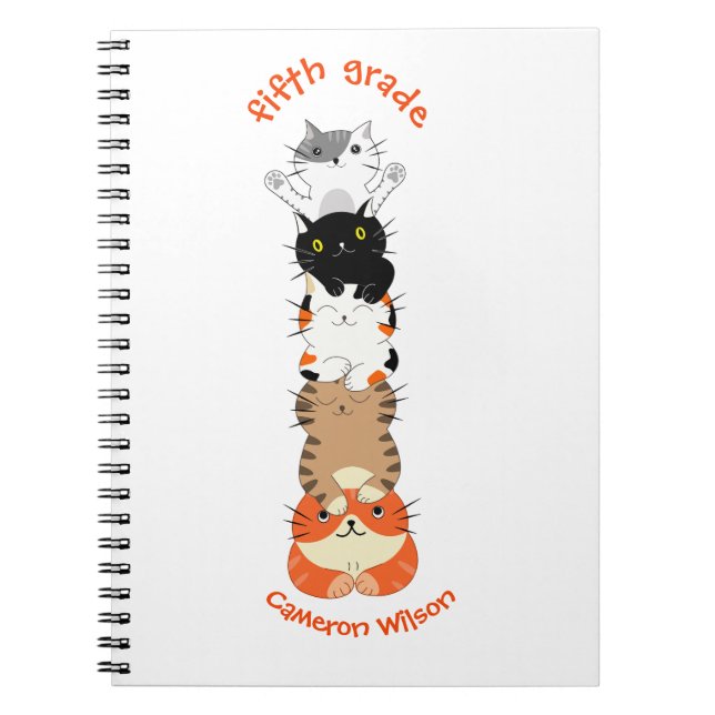 Cuaderno Para niños de quinto grado de vuelta a la escuela  (Frente)